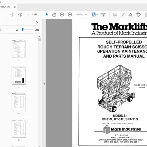 MARKLIFT RT-31G, RT-31E, SRT-31G SELF-PROPELLED OPERATION & PARTS MANUAL - PDF