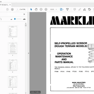 MARKLIFT RT26E RT31E RT40E SELF-PROPELLED SCISSOR OPERATION & PARTS MANUAL - PDF