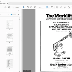 MARKLIFT 30KBN SELF-PROPELLED KNUCKLEBOOM OPERATION & PARTS MANUAL - PDF