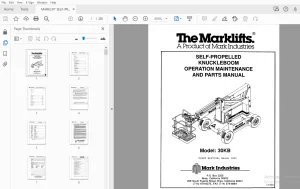 MARKLIFT 30KB SELF-PROPELLED KNUCKLEBOOM OPERATION & PARTS MANUAL 17306 - PDF
