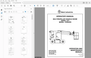MARKLIFTS CH30KBN SELF-PROPELLED KNUCKLE BOOM AERIAL LIFT OPERATOR'S MANUAL - PDF