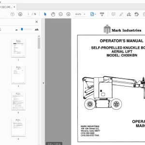MARKLIFTS CH30KBN SELF-PROPELLED KNUCKLE BOOM AERIAL LIFT OPERATOR'S MANUAL - PDF
