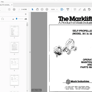 MARKLIFT MODEL 30 I & 32 SELF-PROPELLED BOOM OPERATION & PARTS MANUAL - PDF