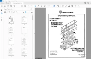 MARKLIFT CH20NEP/WEP CH26NEP/WEP CH30EP SCISSOR LIFT OPERATOR'S MANUAL - PDF