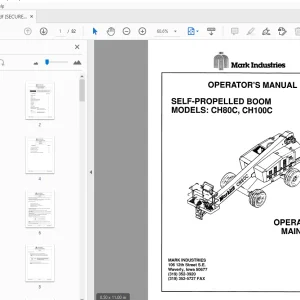 MARKLIFTS MODELS CH80C,CH100C SELF-PROPELLED BOOM OPERATOR'S MANUAL - PDF