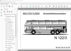 Man Neoplan N 122/3 Skyliner Ersatzteildokumentation - PDF DOWNLOAD
