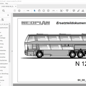 Man Neoplan N 122/3 Skyliner Ersatzteildokumentation - PDF DOWNLOAD