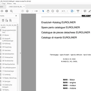 Man Neoplan N 316 Euroliner, MAN Motor Ersatzteil-Katalog - PDF DOWNLOAD