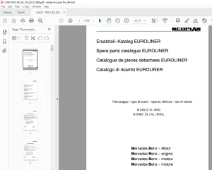 Man Neoplan N 316 Euroliner, MB Motor Ersatzteil-Katalog - PDF DOWNLOAD