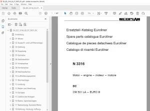 Man Neoplan N 3316 Euroliner DC Motor Ersatzteil-Katalog - PDF DOWNLOAD