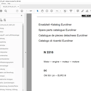 Man Neoplan N 3316 Euroliner DC Motor Ersatzteil-Katalog - PDF DOWNLOAD