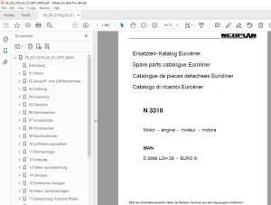 Man Neoplan N 3316 Euroliner MAN Motor Ersatzteil-Katalog - PDF DOWNLOAD