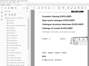 Man Neoplan N 3318 Ü EUROLINER MAN Motor Ersatzteil-Katalog - PDF DOWNLOAD