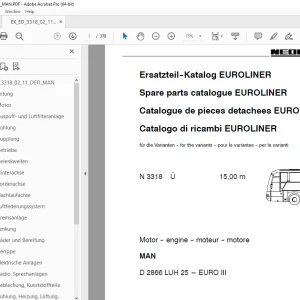 Man Neoplan N 3318 Ü EUROLINER MAN Motor Ersatzteil-Katalog - PDF DOWNLOAD