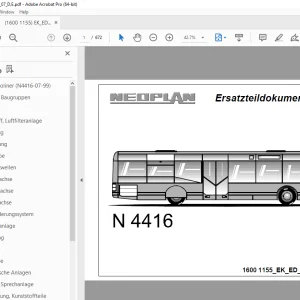 Man Neoplan N 4416 Ersatzteildokumentation - PDF DOWNLOAD
