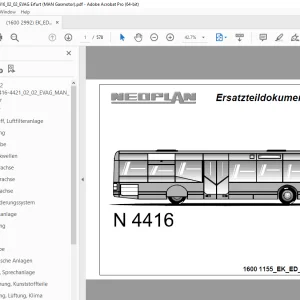 Man Neoplan N 4416 & N 4421 MAN Gasmotor Ersatzteildokumentation PDF
