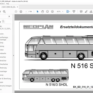 Man Neoplan N 516 SHD N516/3 SHDL MAN Motor Ersatzteildokumentation PDF