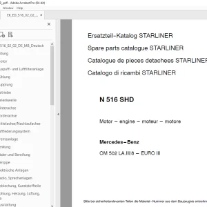 Man Neoplan N 516 SHD STARLINER Mercedes-Benz Ersatzteil-Katalog PDF