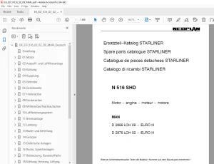 Man Neoplan N 516 SHD Starliner, MAN Motor Ersatzteil-Katalog PDF