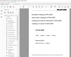 Man Neoplan N 516 SHD Starliner, MB Motor Ersatzteil-Katalog PDF