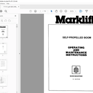 Marklift 21RT 21S 30H 30L 30RT 40 40RT SELF-PROPELLED BOOM OPERATION & MAINTENANCE INSTRUCTIONS MANUAL
