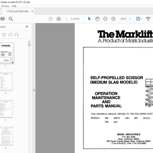 Marklift 25E 25ETD 30E 36E 25 DTD 30G 36G Operation Maintenance & Parts Manual 17202