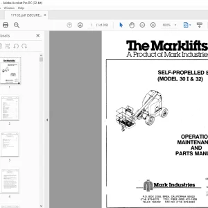 Marklift 30 I & 32 SELF-PROPELLED BOOM OPERATION MAINTENANCE & PARTS MANUAL