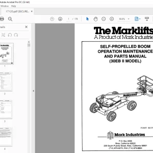 Marklift 30EB II SELF-PROPELLED BOOM OPERATION MAINTENANCE AND PARTS MANUAL