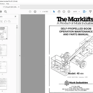 Marklift 40 4X4 SELF-PROPELLED BOOM OPERATION MAINTENANCE & PARTS MANUAL