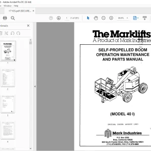 Marklift 40 I SELF-PROPELLED BOOM OPERATION MAINTENANCE AND PARTS MANUAL