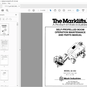 Marklift 62 4X2 SELF-PROPELLED BOOM OPERATION MAINTENANCE & PARTS MANUAL