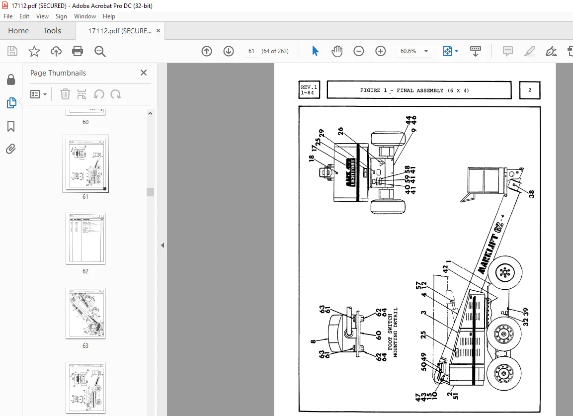 Marklift 62 (4x4) & 62 (6x4) SELF-PROPELLED BOOM OPERATION MAINTENANCE AND PARTS MANUAL 17112 - Image 3