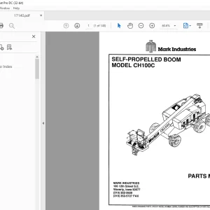 Marklift CH100C SELF-PROPELLED BOOM PARTS MANUAL 17140 PDF