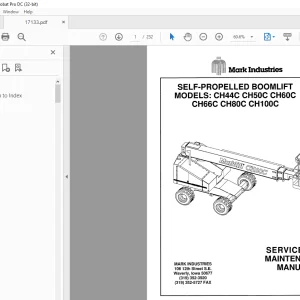 Marklift CH44C CHS0C CH60C SELF-PROPELLED BOOMLIFT SERVICE AND MAINTENANCE MANUAL
