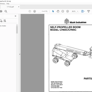 Marklift CH60C/CH66C SELF-PROPELLED BOOM PARTS MANUAL 17132
