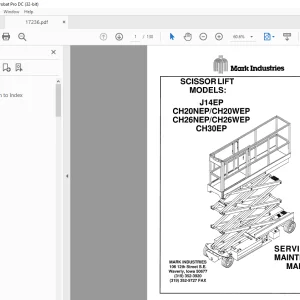 Marklift J14EP CH20NEP/CH20WEP CH26NEP/CH26WEP CH30EP SELF-PROPELLED SERVICE AND MAINTENANCE MANUAL
