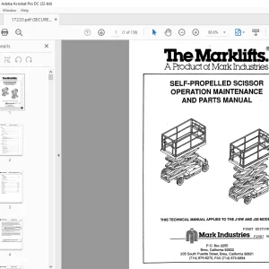 Marklift J19W & J25 SELF-PROPELLED SCISSOR OPERATION MAINTENANCE & PARTS MANUAL 17220