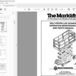 Marklift J30EP Self-Propelled Scissor Operation Maintenance & Parts Manual 17224