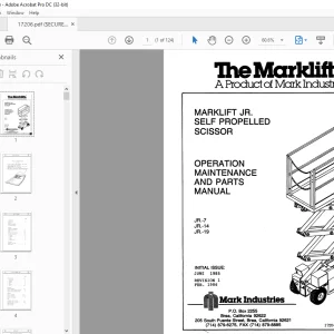 Marklift JR-7JR-14 JR-19 Self-Propelled Scissor Operation Maintenance & Parts Manual