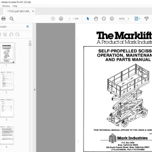 Marklift LS30G & LS36G Self-Propelled Scissor Operation Maintenance & Parts Manual 17222