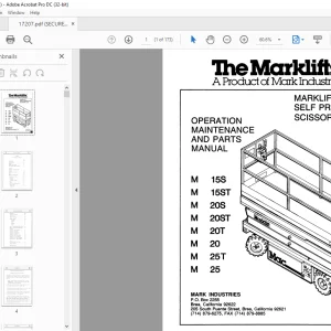 Marklift M 15S M 15ST M 20S M 20ST OPERATION MAINTENANCE & PARTS MANUAL
