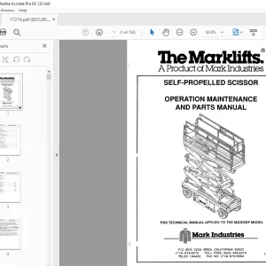 Marklift M20ESEP SELF-PROPELLED SCISSOR OPERATION MAINTENANCE AND PARTS MANUAL