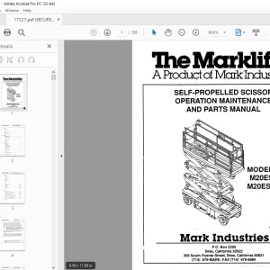 Marklift M20EST M20ESEP SELF-PROPELLED SCISSOR OPERATION MAINTENANCE AND PARTS MANUAL