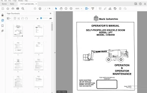 Marklift MODEL CH64KB SELF-PROPELLED KNUCKLE BOOM AERIAL LIFT OPERATOR'S MANUAL - PDF