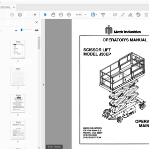 Marklift MODEL J30EP SCISSOR LIFT OPERATOR'S MANUAL 17234 - PDF DOWNLOAD