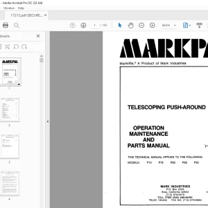 Marklift P15 P19 P20 P25 P30 TELESCOPING PUSH-AROUND OPERATION MAINTENANCE AND PARTS MANUAL