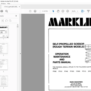 Marklift RT26E RT31E RT40E RT25G Rl26G RT31G SRT31G RT40G OPERATION MAINTENANCE & PARTS MANUAL