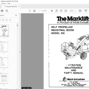 Marklift SELF PROPELLED INDUSTRIAL BOOM 551 OPERATION MAINTENANCE & PARTS MANUAL