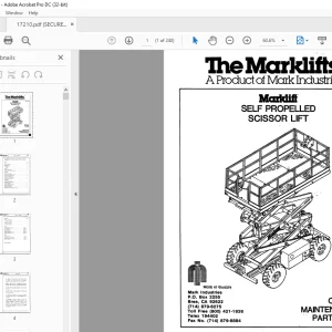 Marklift SELF PROPELLED SCISSOR LIFT OPERATION MAINTENANCE AND PARTS MANUAL