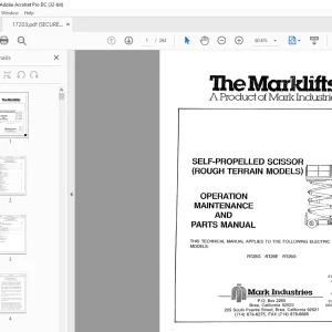 Marklift SELF-PROPELLED SCISSOR (ROUGH TERRAIN MODELS) OPERATION MAINTENANCE & PARTS MANUAL